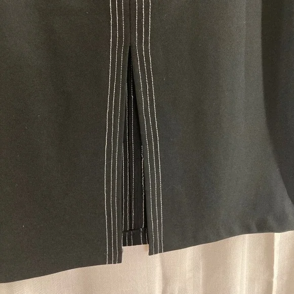 Express Black Pencil Skirt White Stitching Career Business‎ Professional NWT - Picture 3 of 5